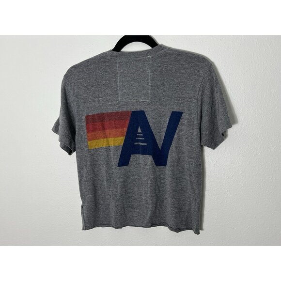 Aviator Nation Gray Lightning Bolt Short Sleeve T Shirt Size Small - Picture 6 of 13